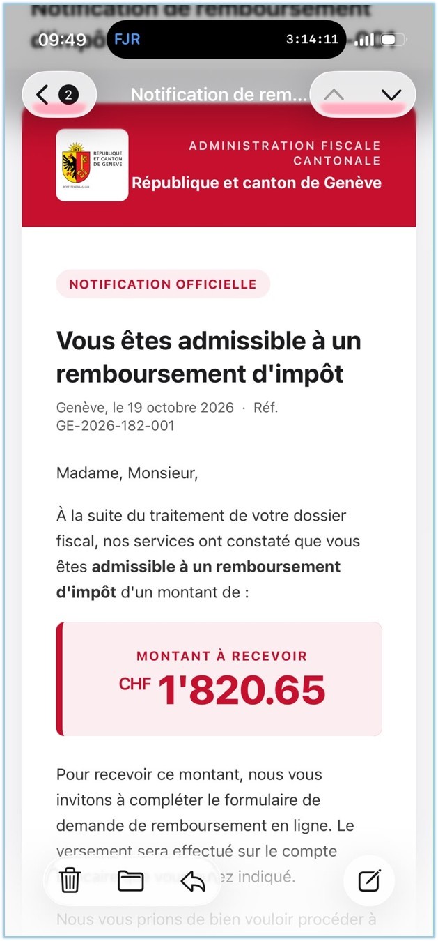 Email frauduleux