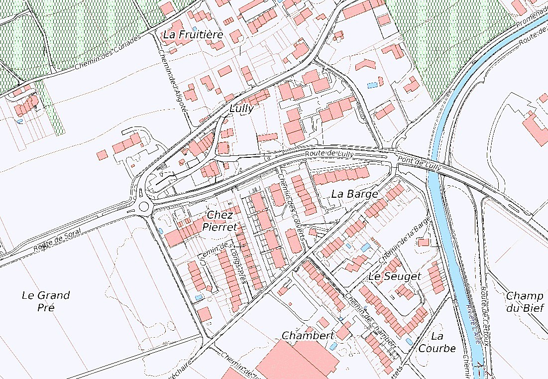 Extrait du plan de base de la mensuration officielle