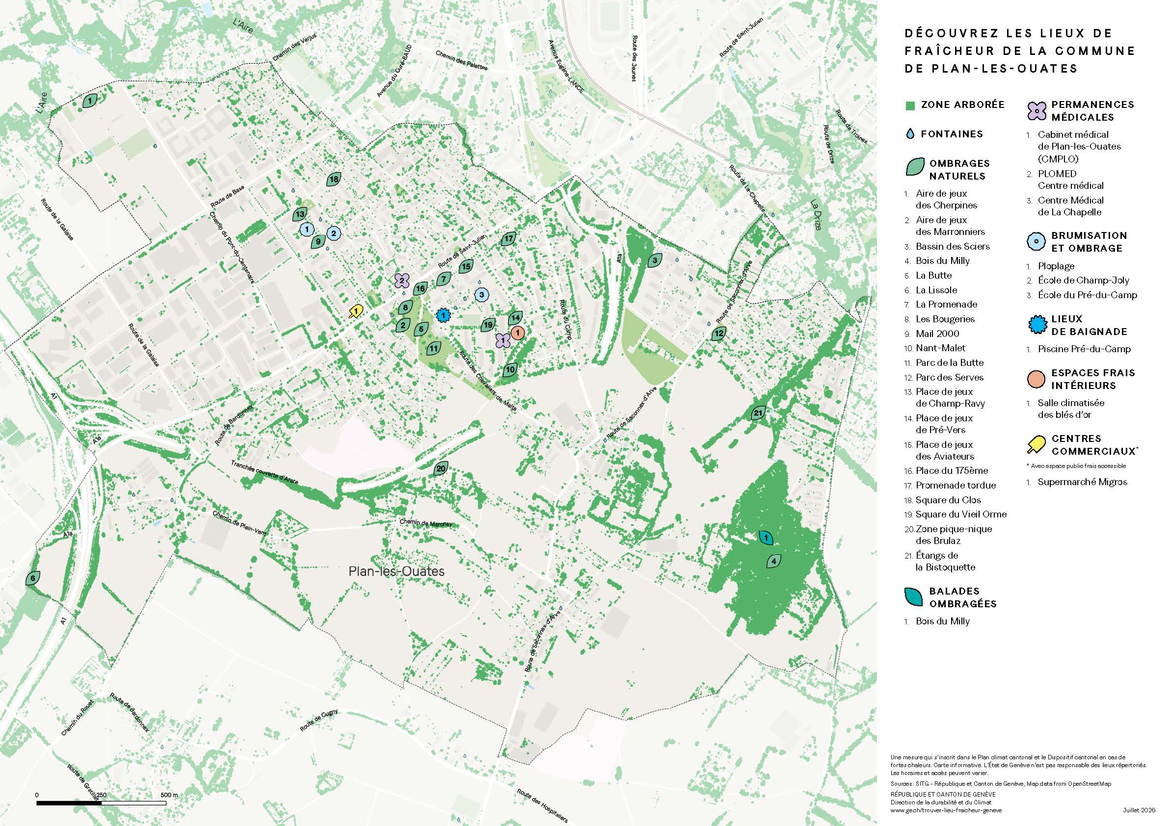 Carte Plan-les Ouates