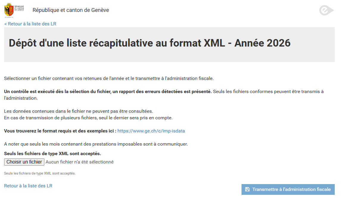 Dépôt au format XML