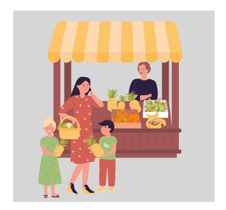 Bruit dans un marché animé
