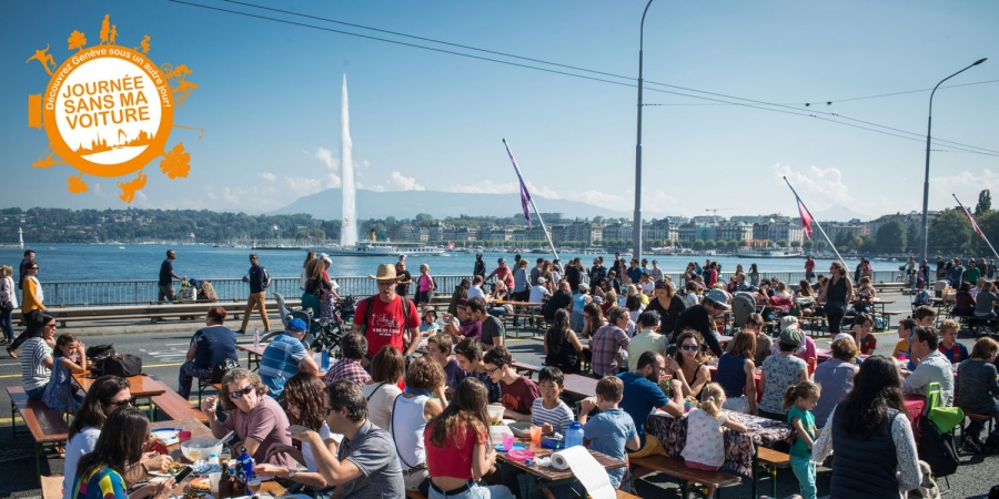 Brunch géant sur le pont du Mont-Blanc