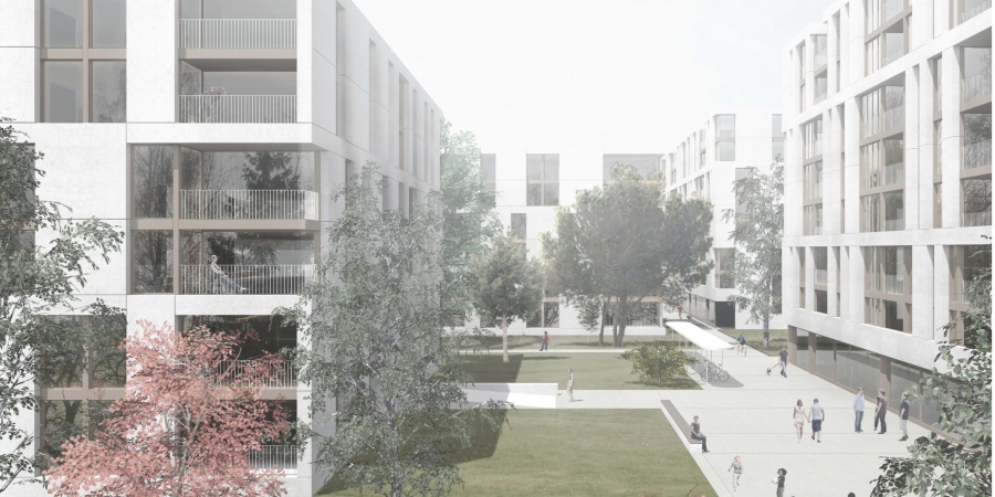 Quartier logement Adret - Lots B+C © lopes & Périnet-Marquet Architectes, Genève Quartier Adret - Lots B+C © lopes & Périnet-Marquet Architectes, Genève