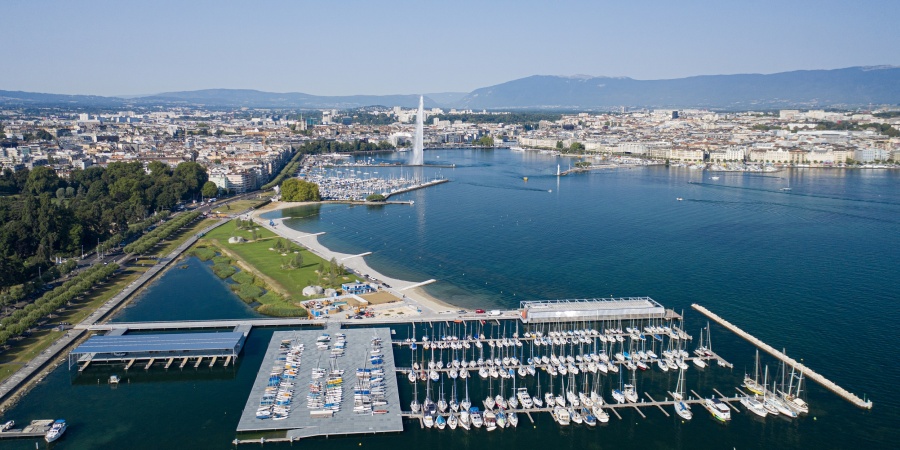 Le Port-Noir et la Plage Publique des Eaux-Vives (août 2020) © Etat de Genève Nouveau Port-Noir