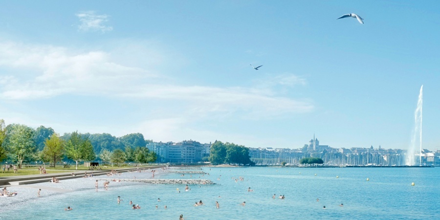 Visuel indicatif de la Plage Publique des Eaux-Vives. © Archigraphie.ch Plage Publique Eaux-Vives