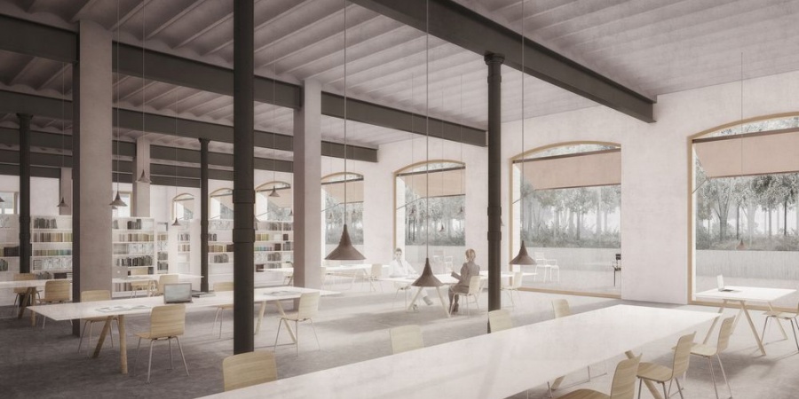 L'intérieur du futur Hôtel des archives (© Pont12 architectes) Le futur Hôtel des Archives de Genève