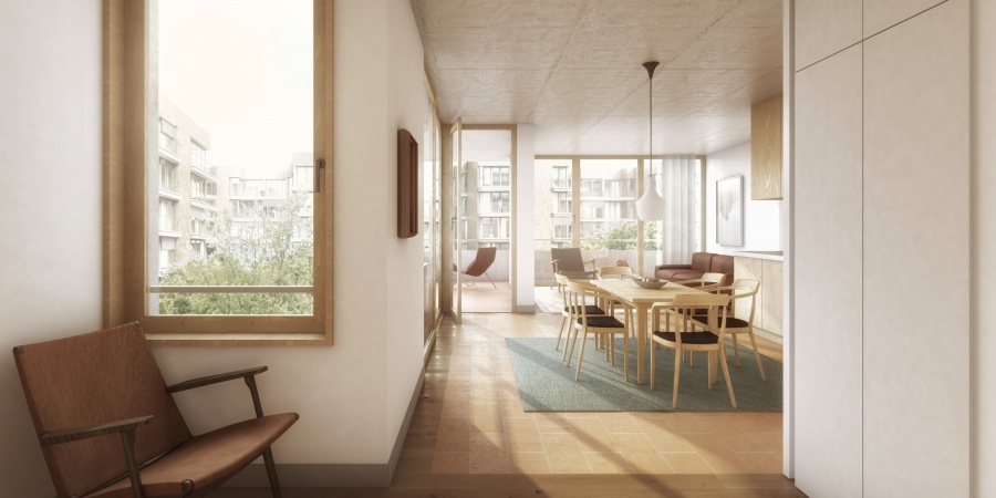 Les Vernets - appartement vue intérieur © Losinger Marazzi SA Les Vernets - appartement vue intérieur © Losinger Marazzi SA