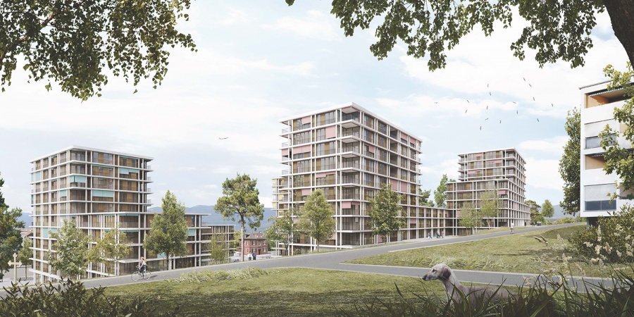 Projet lauréat Serpentine - vue depuis le chemin Auguste-Vilbert © group 8 + Hager Partner AG Projet lauréat Serpentine - vue depuis le chemin Auguste-Vilbert © group 8 + Hager Partner AG