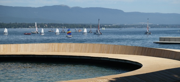 Plateforme circulaire quai Cologny