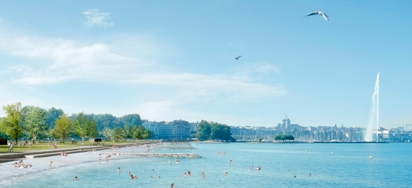 La Plage Publique Des Eaux Vives Gech République Et