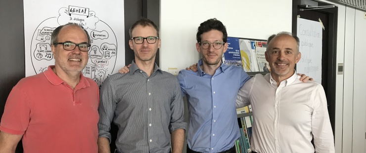 Robert Leckenby (2e depuis la gauche) avec des membres du Genève Lab