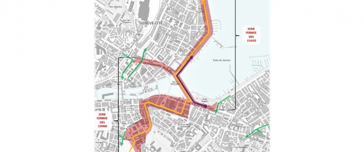 Plan de l'itinéraire des cortèges