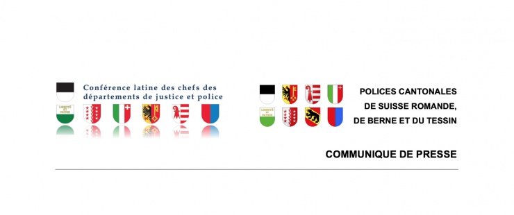 Armoiries des polices cantonales de Suisse romande, de Berne et du Tessin