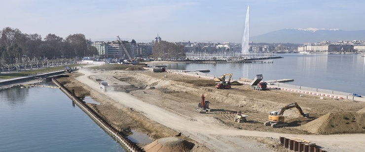 Chantier de la Plage Publique des Eaux-Vives © Serge Fruehauf, février 2019 Chantier de la Plage Publique des Eaux-Vives