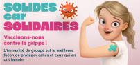 Format digital 735x342 des affiches de campagne de vaccination contre la grippe
