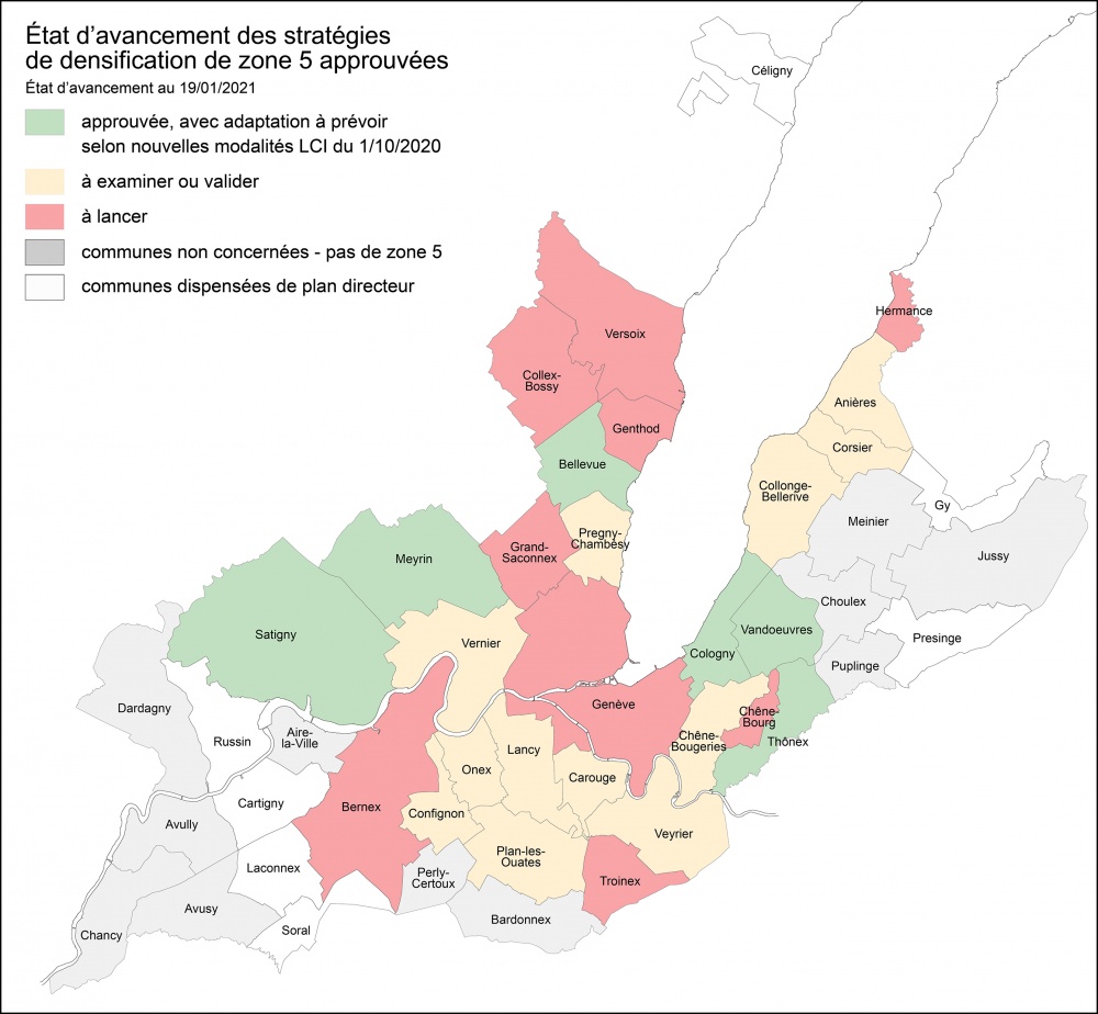 Avancement des stratégies de densification zone 5 approuvées (janvier 2021)
