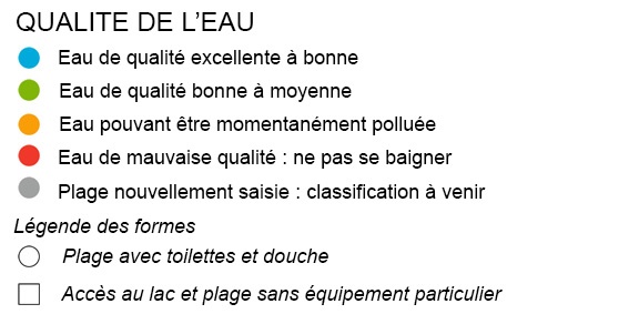 légende de qualité de l'eau des plages