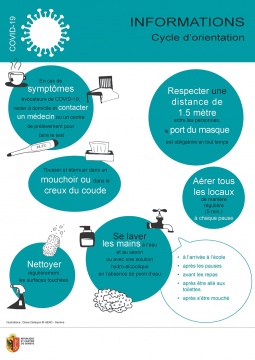 Affiche COVID-19 pour le Cycle d'orientation