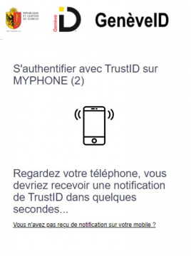 Validation de la notification reçue via l'application mobile TrustID
