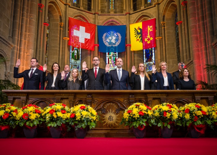 Prestation de serment du Conseil d'Etat élu à la cathédrale Saint-Pierre