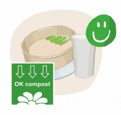 Boite en carton avec couvercle et gobelet OK compost