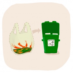 Jeter son sac compostable rapidement si l'on y dépose des déchets odorants