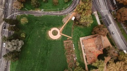 Gradins en bois au Parc Rigot © Corentin Bonvallat