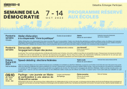 Programme réservé aux écoles