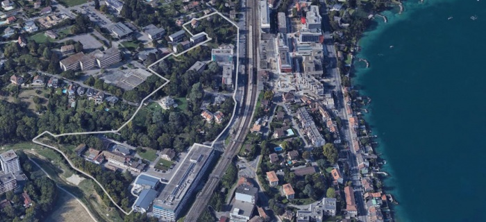 vue aérienne du secteur des Colombières - © Etat de Genève