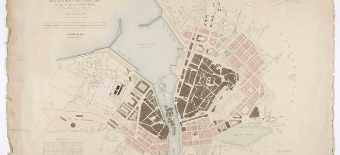 Plan d'agrandissement de la Ville de Genève, Léopold Blotnitzki, ingénieur cantonal, 1858 (photo @BGE-CIG)