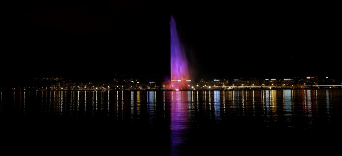 Jet d'eau illuminé