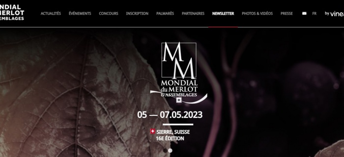 Illustration avec la banderollle du site Mondial du Merlot et assemblages