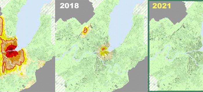 Cartes de la pollution au NO2