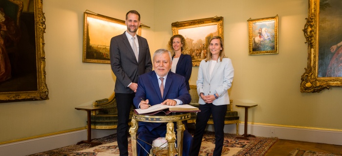 Visite de courtoisie de S.E. Monsieur l'Ambassadeur Luis Chuquihuara Chil, représentant permanent du Pérou auprès de l'ONU à Genève