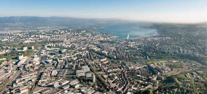 Vue aérienne de Genève