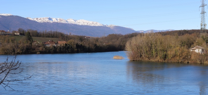 Le Rhône, à la hauteur d'Aïre-la-Ville