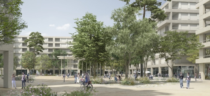 Place du quartier Acacias © P. Cointault
