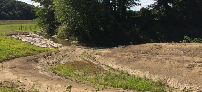 Cours d'eau en période d'étiage