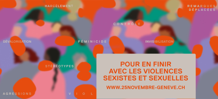 Le canton et la Ville de Genève, les associations féministes et différents partenaires institutionnels s’associent pour présenter une campagne de sensibilisation contre  violences sexistes et sexuelles