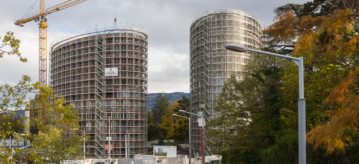 Quartier Surville - les deux tours en construction (nov. 2023) © Daniel Gubler