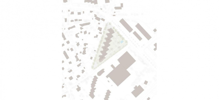 Plan de situation du projet lauréat du concours - Hamadryades (Jaccaud Spicher Architectes Associés, Genève)