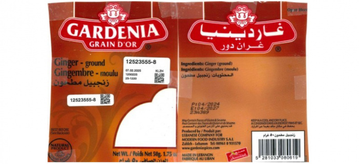 Etiquette Gingembre moulu de la marque GARDENIA Grain d'Or