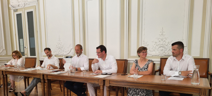 M. Righetti-El Zayadi, A. Hodgers, Th. Aporthéloz, P. Maudet, C. Gachet (CA Lancy) et Arnaud Jacquemet (SG GSHC)