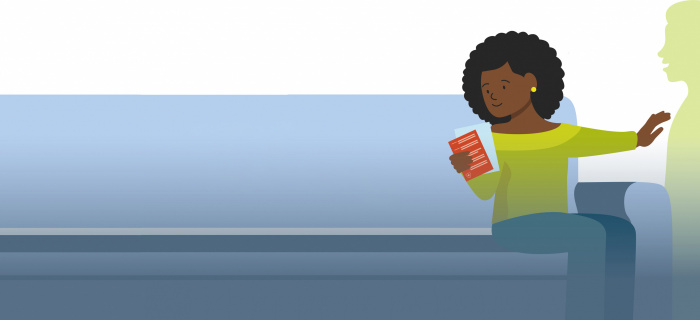 Personnage avec matériel de vote