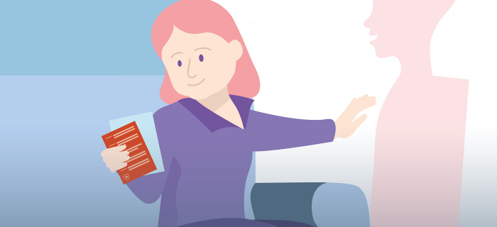 Personnage avec matériel de vote