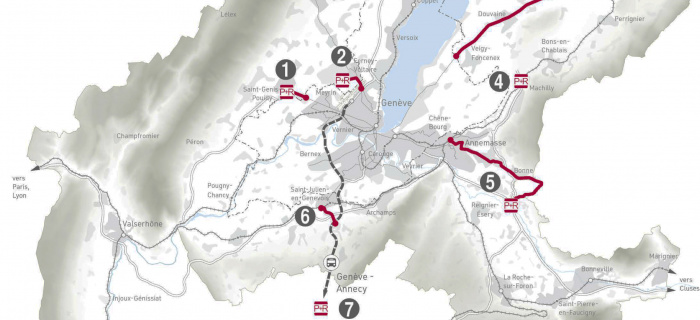 Carte listes de projets transfrontaliers structurants