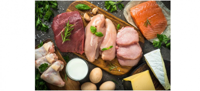 Denrées alimentaires d'origine animale (ex : viandes, poisson, œufs, lait, fromage)