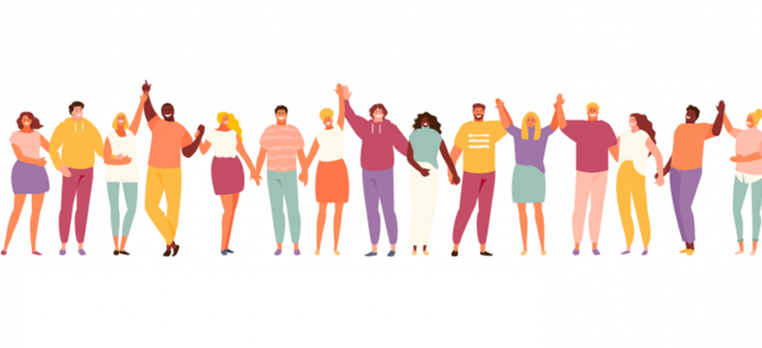 groupe de personnes se tenant par la main