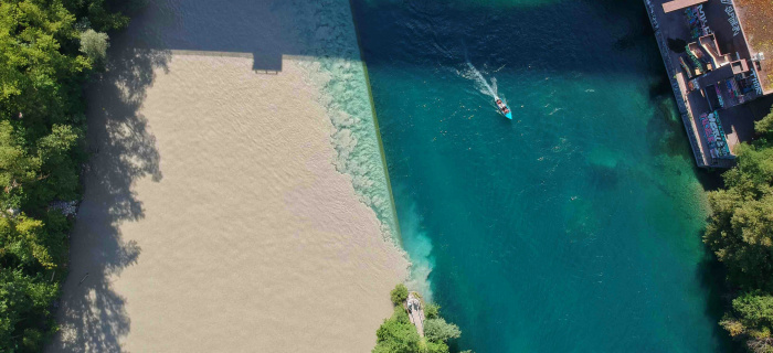 Jonction de l'Arve et du Rhône à Genève