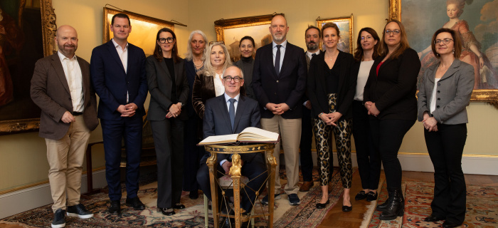Réception en l'honneur de M. Mark Thomson, nouveau directeur général du CERN. Photo Jay Louvion